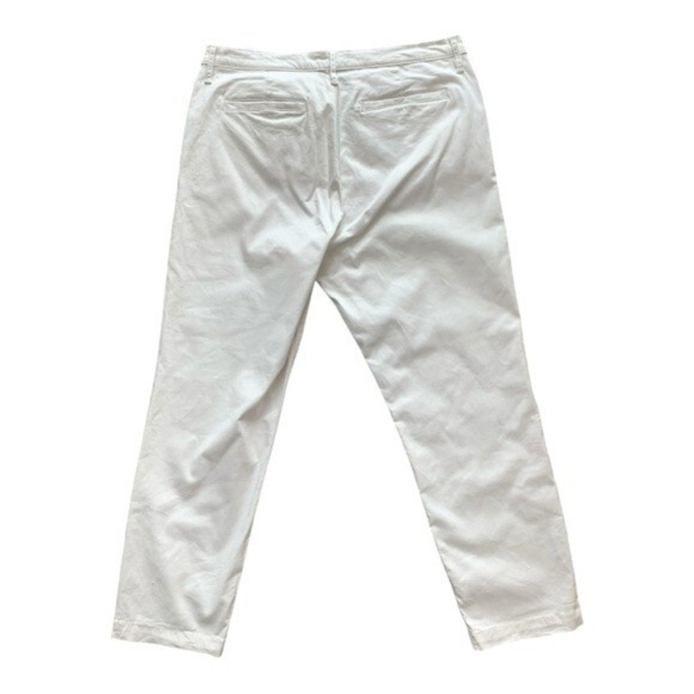 Nautica Womens White Tencel Ankle Trousers S 34 Mid Rise Fitted Cotton Blend NWT - Picture 5 of 8